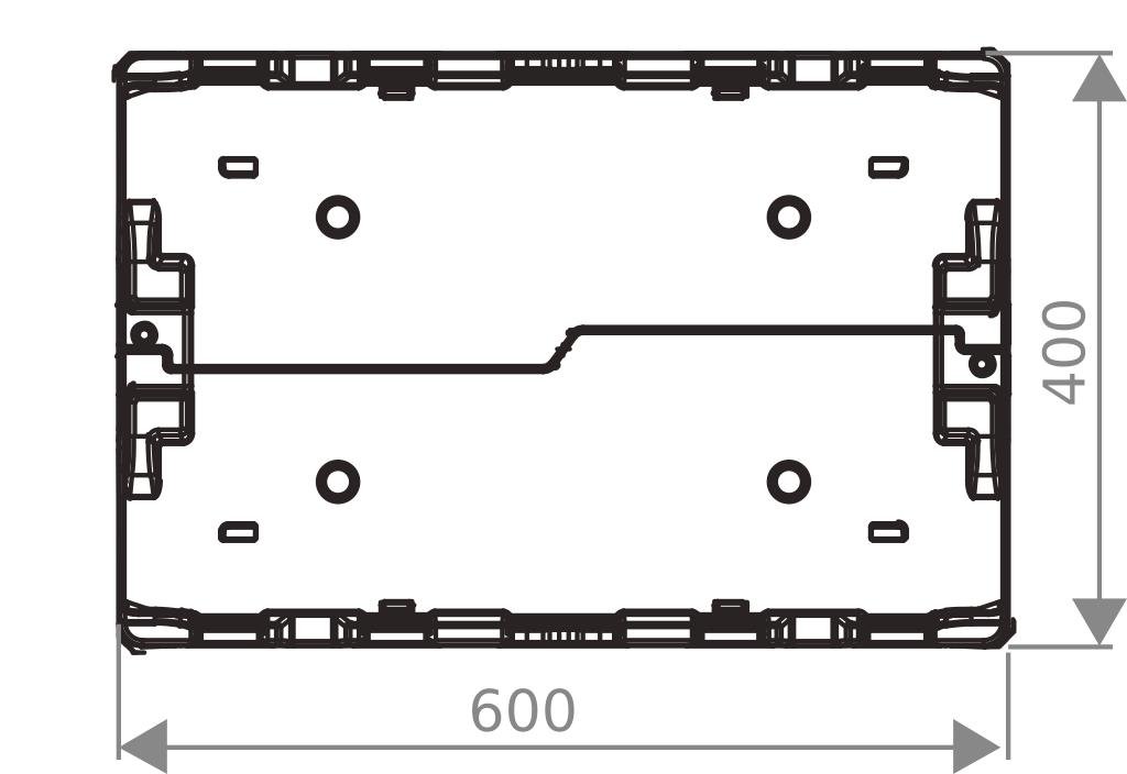 Sketch of delivery plastic box