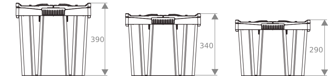 Sketch of delivery plastic boxes