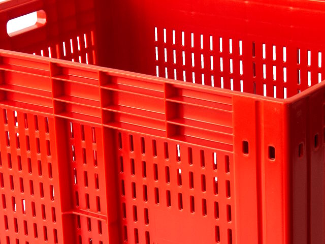 Caisse-palette rouge, d´une couleur voyante pour tous types d´usages et de secteurs