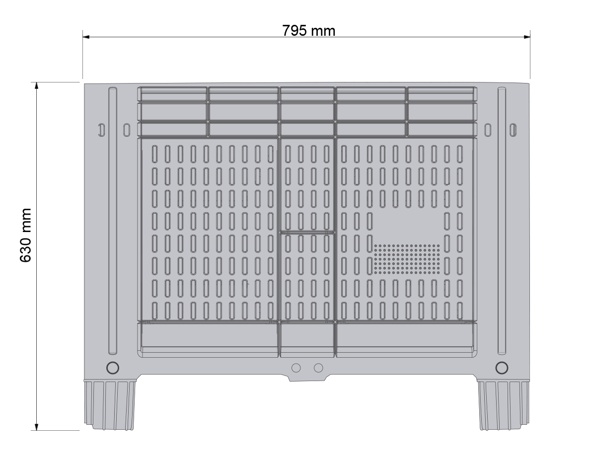 795mm x 600mm x 600mm de altura