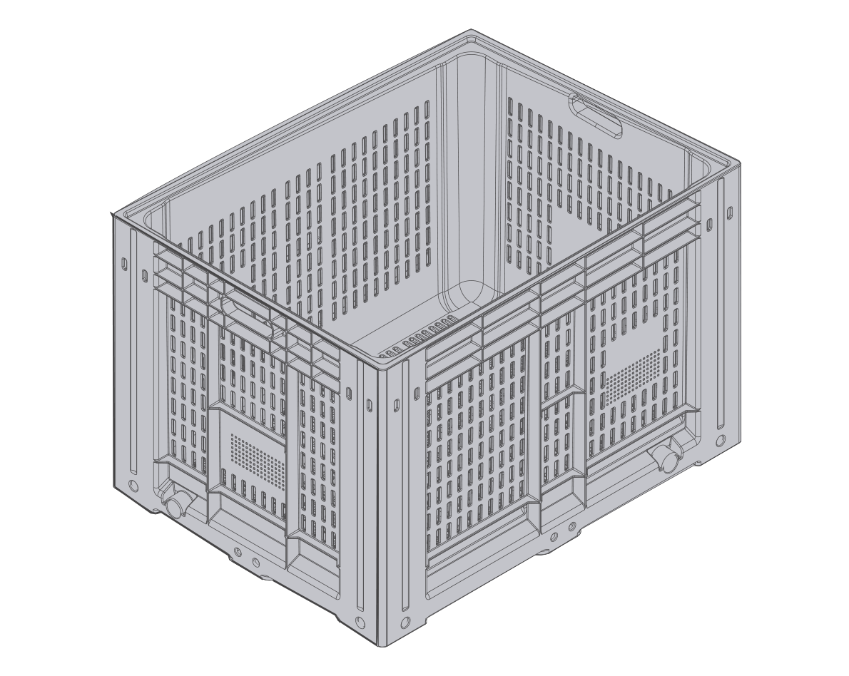 Perspectiva de la caja palet